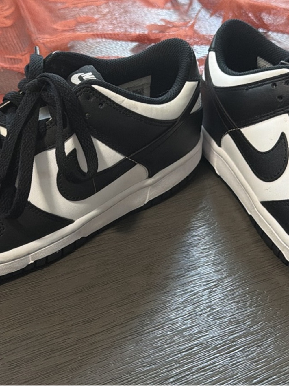 Nike Kids Black and White Low-Top Sneakers with Swoosh Accent